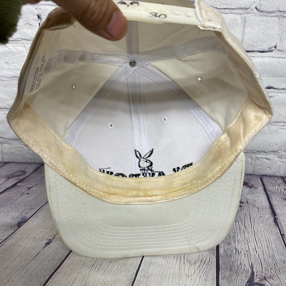 Playboy Baseball Hat Cap Snapback White - STAINS around the Hat See Pictures - Picture 7 of 14